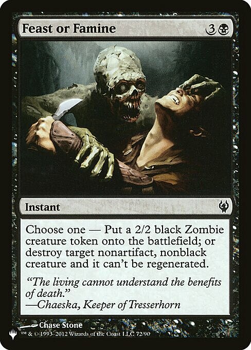 Feast or Famine Card Front