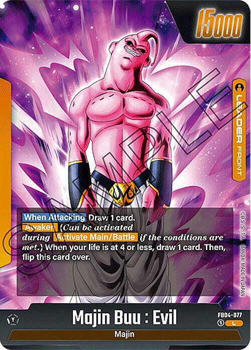 Majin Buu : Evil Card Front