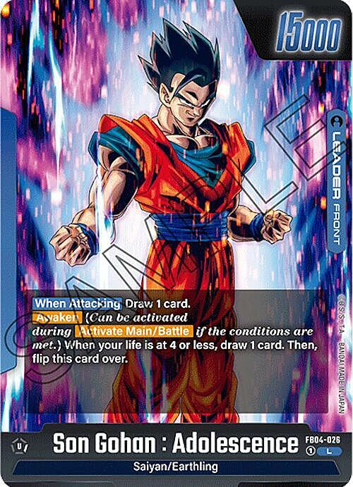 Son Gohan : Adolescence Card Front