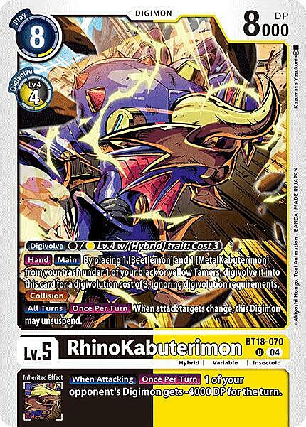 RhinoKabuterimon Card Front