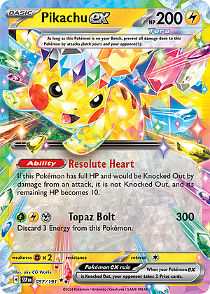 Pikachu ex Card Front