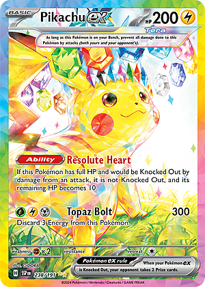 Pikachu ex Card Front