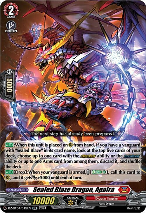 Sealed Blaze Dragon, Apalra Card Front