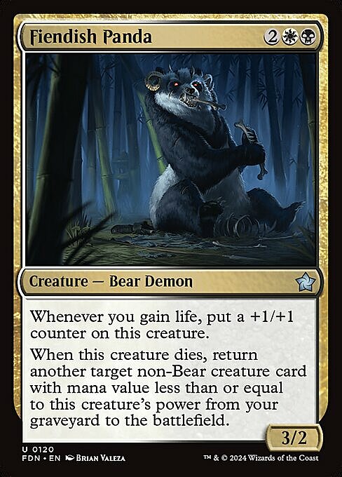 Fiendish Panda Card Front