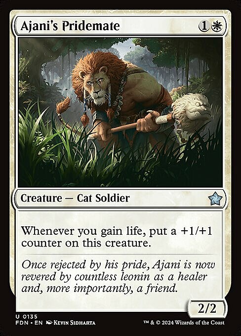 Ajani's Pridemate Card Front