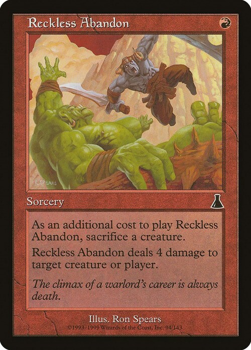 Reckless Abandon Card Front