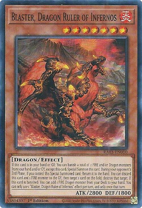 Blaster, Dragon Ruler of Infernos Card Front