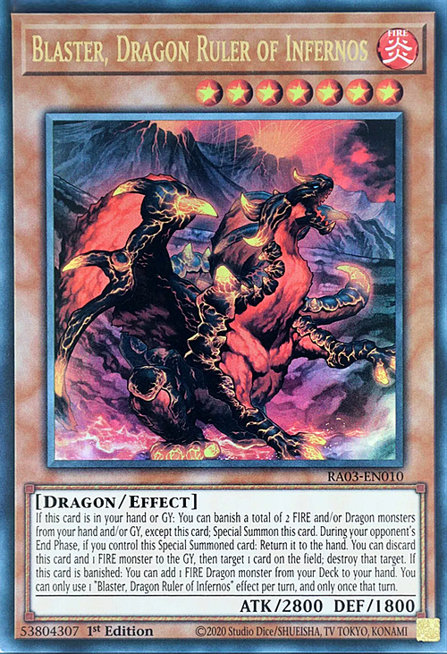 Blaster, Dragon Ruler of Infernos Card Front