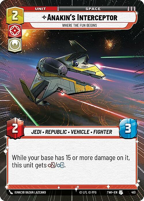 Anakin's Interceptor - Where the Fun Begins Card Front