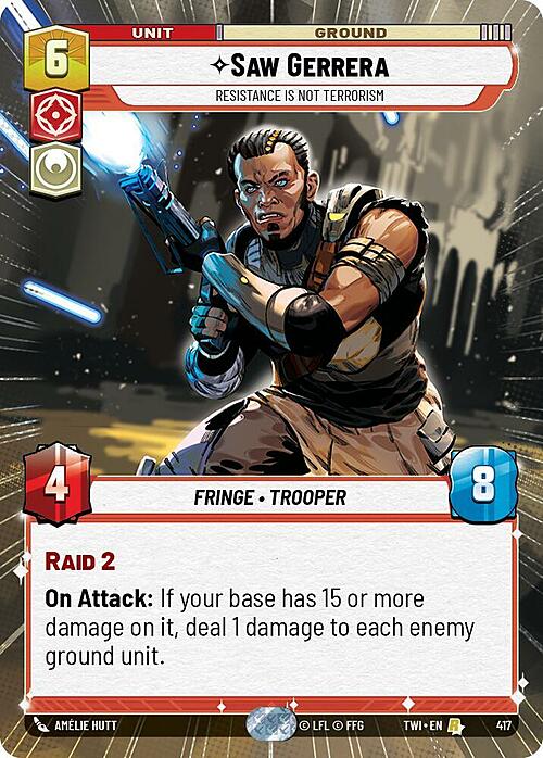 Saw Gerrera - Resistance is Not Terrorism Card Front