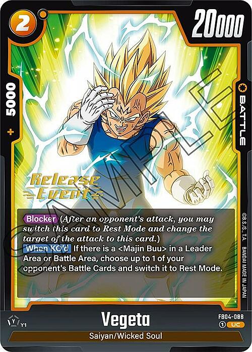 Vegeta Card Front