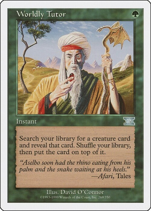 Worldly Tutor Card Front