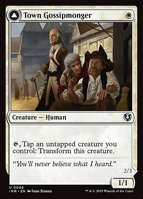 Town Gossipmonger // Incited Rabble Card Front