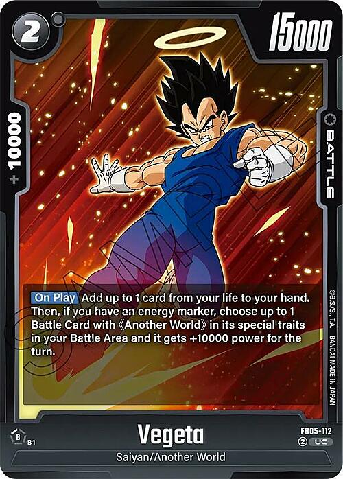 Vegeta Card Front