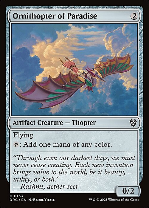 Ornithopter of Paradise Card Front