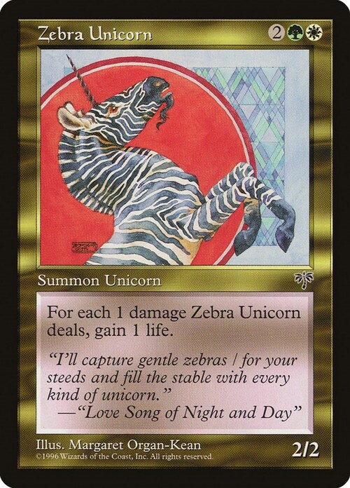 Zebra Unicorn Card Front