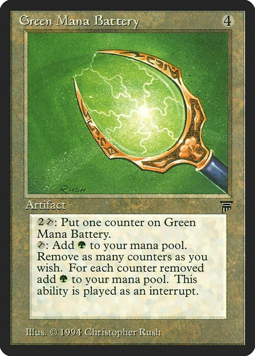 Green Mana Battery Card Front