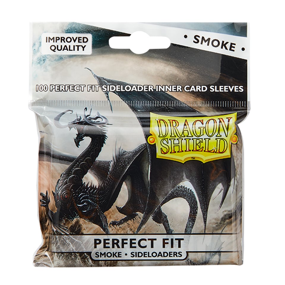 100 Dragon Shield Perfect Fit Sideloader Sleeves - Smoke