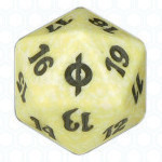 Dado D20 de New Phyrexia blanco