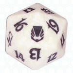 Dado D20 de Darksteel blanco