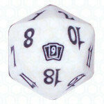 White Ninth Edition D20 Die