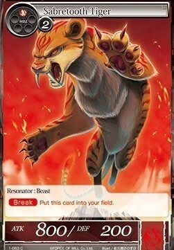 Sabretooth Tiger Card Front