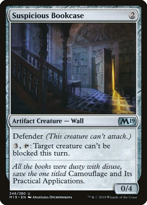 Suspicious Bookcase Card Front