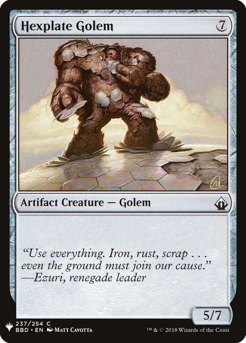 Hexplate Golem Card Front