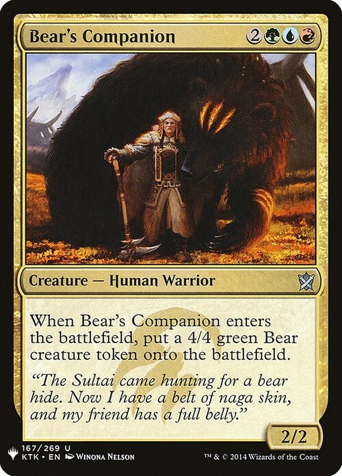 Bear's Companion Card Front