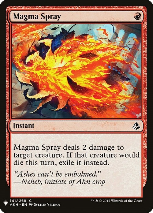 Magma Spray Card Front