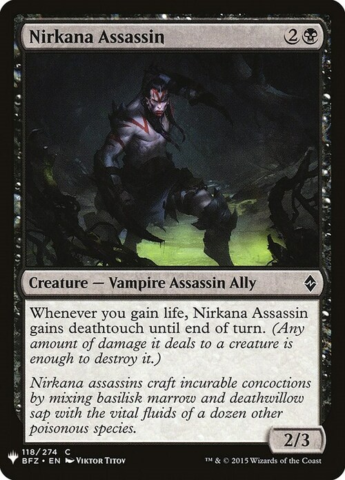 Nirkana Assassin Card Front