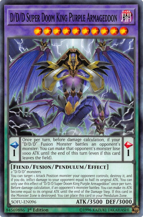 D/D/D Super Doom King Purple Armageddon Card Front