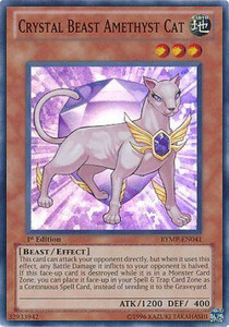 Crystal Beast Amethyst Cat Card Front