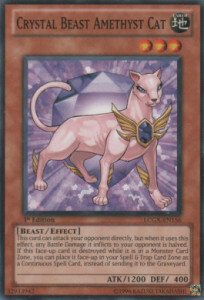 Crystal Beast Amethyst Cat Card Front