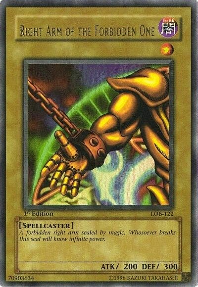 Right Arm of the Forbidden One Card Front