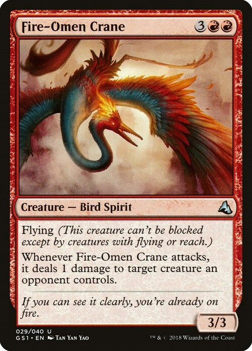 Fire-Omen Crane Card Front